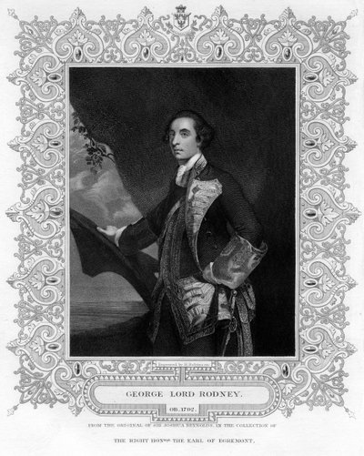 Almirante George Brydges Rodney 1719-1792, 1º Barão Rodney, século XIX. de H. Robinson