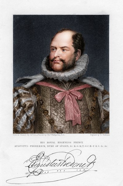 Príncipe Augustus Frederick, duque de Sussex, século XIX de H. Robinson