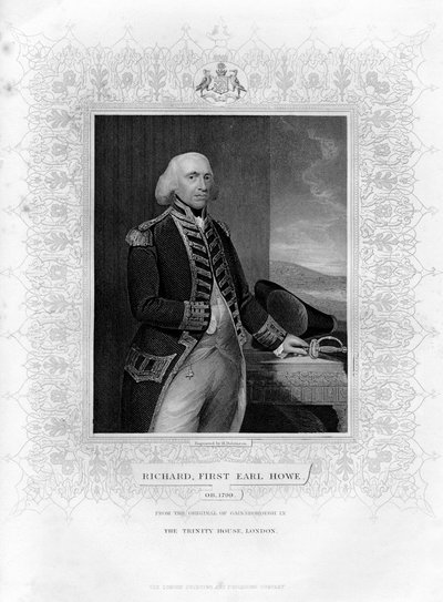 Richard Howe 1726-1799, 1º Earl Howe, almirante inglês, século XIX. de H. Robinson