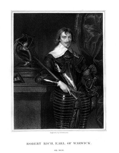 Robert Rich, 2º Conde de Warwick, administrador colonial inglês, 1827 de H. Robinson