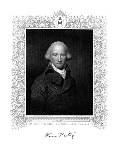Warren Hastings, administrador inglês na Índia, século XIX. de H. Robinson