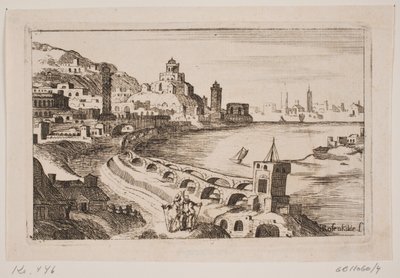 Beira-rio com cidade oriental de H. Rosenkilde