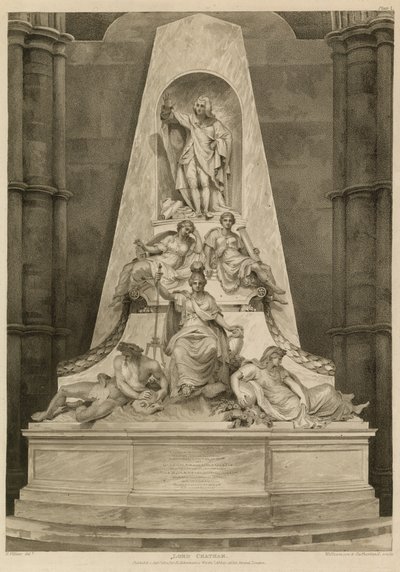 Monumento ao Lord Chatham na Abadia de Westminster, Londres de H. Villiers