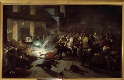 Tentativa de assassinato a Napoleão III por Felice Orsini em Paris em 14 de janeiro de H. Vittori Romano