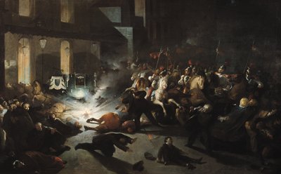 Tentativa de assassinato do imperador Napoleão III (1808-1873) por Felice Orsini (1819-1859) em 14 de janeiro de 1858, 1862 de H. Vittori Romano