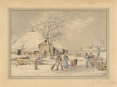 Paisagem de Inverno de Haatje Pieters Oosterhuis (attributed to)