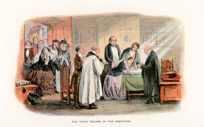 Ilustração para Little Dorrit (litografia a cores) de Hablot Knight (1815-92) (after) Browne