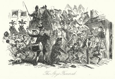 O Funeral do Espião (gravura) de Hablot Knight (1815-92) (after) Browne
