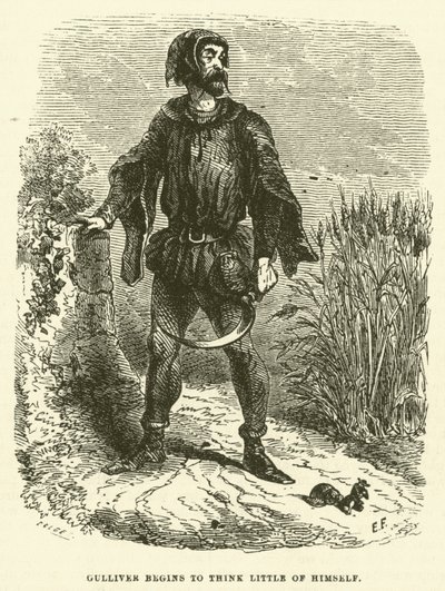 Gulliver começa a pensar pouco em si mesmo (gravura) de after Hablot Knight Browne