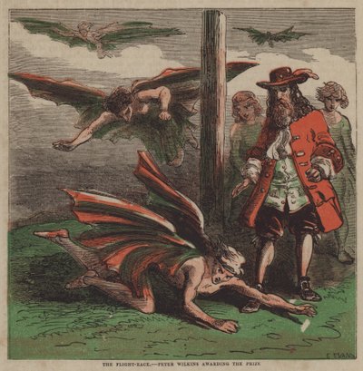 A corrida de avião, Peter Wilkins a atribuir o prémio (cor litho) de after Hablot Knight Browne