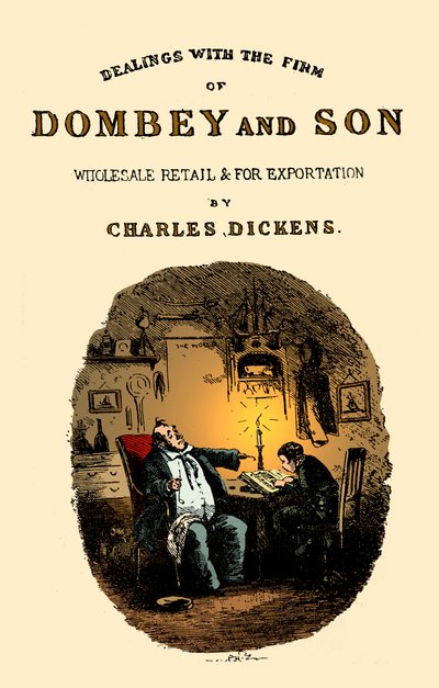 Dombey & Son, de Charles Dickens. Folha de rosto de Hablot Knight Browne