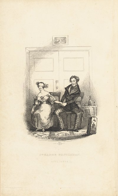 Frontispício de The Strange Gentleman: A Comic Burletta, de Charles Dickens (1812-70) de Hablot Knight Browne