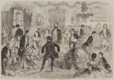 Uma dança de Natal em uma casa de campo de Hablot Knight Browne