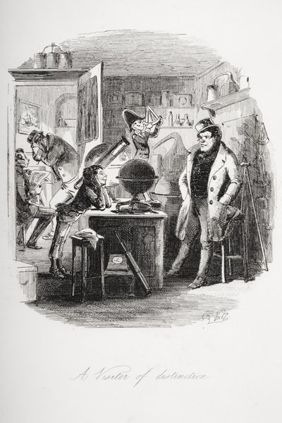 Um visitante de distinção, ilustração de "Dombey and Son", de Charles Dickens (1812-1870), publicado pela primeira vez em 1848 (lito) de Hablot Knight Browne