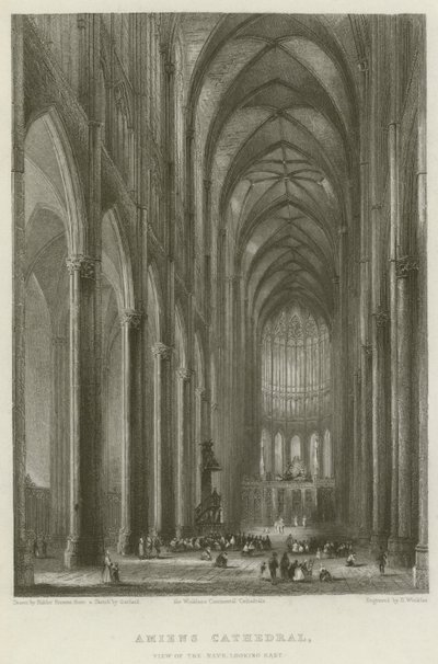 Catedral de Amiens, vista da nave, olhando para o leste de Hablot Knight Browne