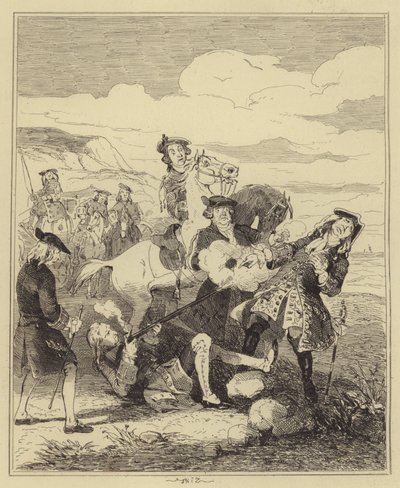 Campbell atirando no conde de Eglinton de Hablot Knight Browne