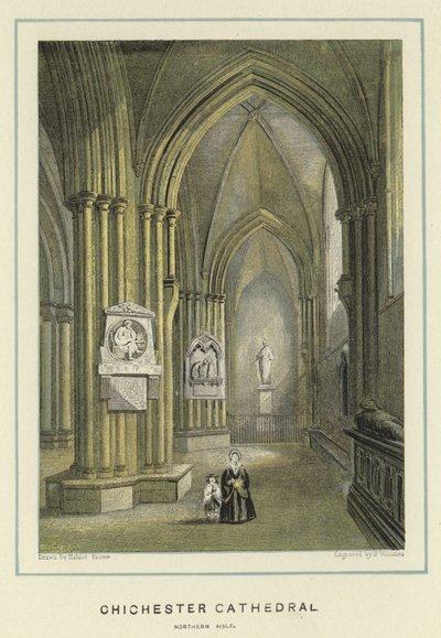 Chichester, catedral, norte, corredor de Hablot Knight Browne