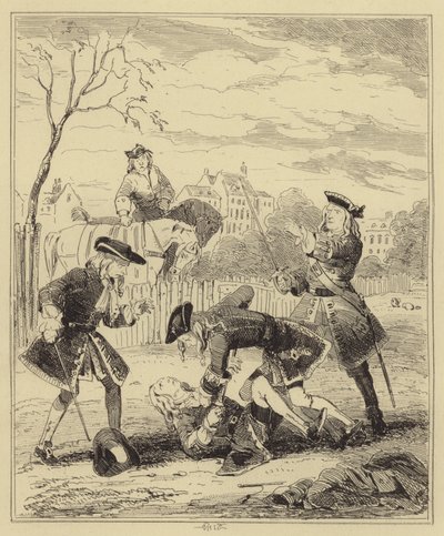 Duelo entre Lord Mahon e o Duque de Hamilton de Hablot Knight Browne