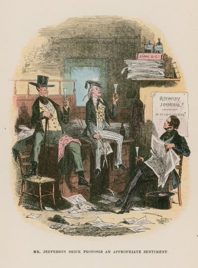 Ilustração para Martin Chuzzlewit de Hablot Knight Browne