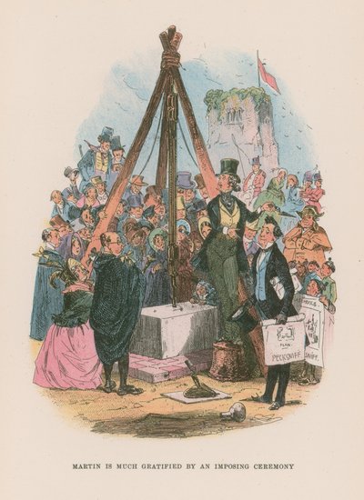 Ilustração para Martin Chuzzlewit de Hablot Knight Browne