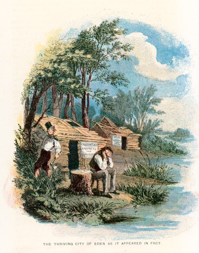 Ilustração para Martin Chuzzlewit de Hablot Knight Browne