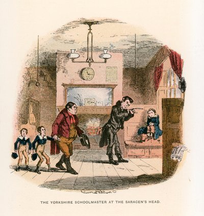 Ilustração para Nicholas Nickleby de Hablot Knight Browne