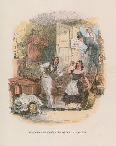 Ilustração para Nicholas Nickleby de Hablot Knight Browne