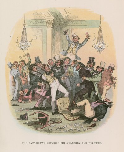 Ilustração para Nicholas Nickleby de Hablot Knight Browne