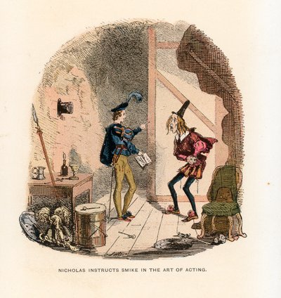 Ilustração para Nicholas Nickleby de Hablot Knight Browne