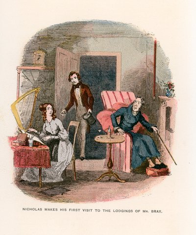 Ilustração para Nicholas Nickleby de Hablot Knight Browne
