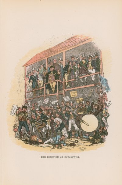 Ilustração para papéis de Pickwick de Hablot Knight Browne