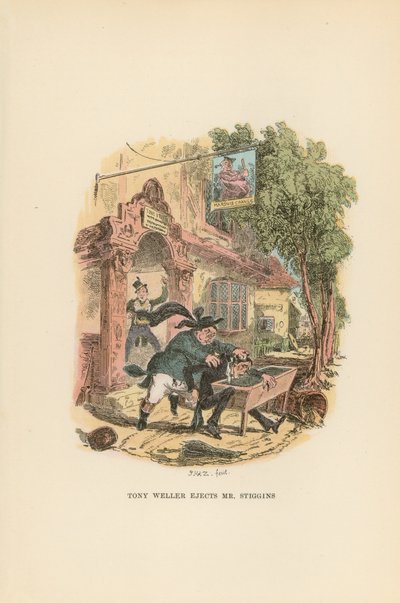 Ilustração para papéis de Pickwick de Hablot Knight Browne