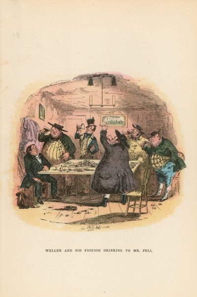 Ilustração para papéis de Pickwick de Hablot Knight Browne
