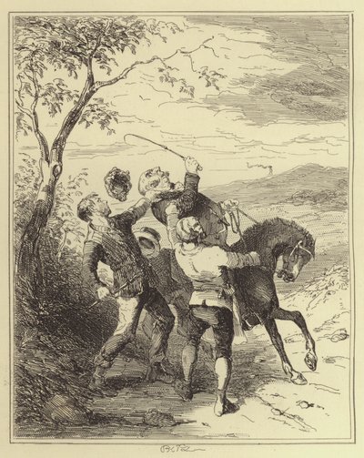Jobling e Armstrong atacando o Sr. Fairles de Hablot Knight Browne