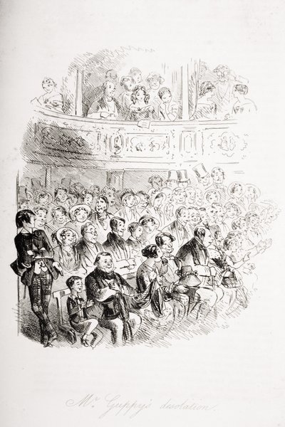 A desolação do Sr. Guppy, ilustração de &39;Bleak House&39; de Charles Dickens (1812-1870) publicou 1853 de Hablot Knight Browne