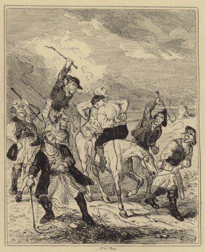 Assassinato de Gally e Chester por contrabandistas de Hablot Knight Browne