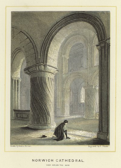 Catedral de Norwich, vista do outro lado da nave de Hablot Knight Browne