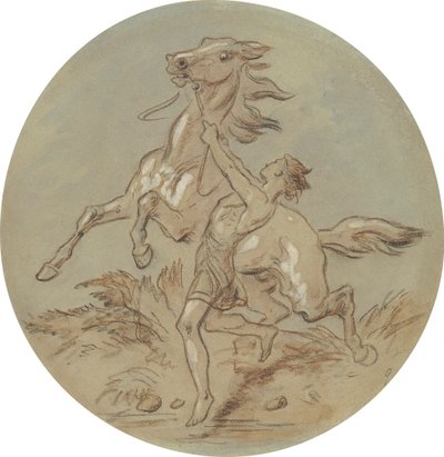Um dos dezoito desenhos para uma série de placas que ilustram Vénus e Adónis de Hablot Knight Browne