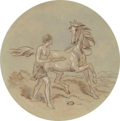 Um dos dezoito desenhos para uma série de placas que ilustram Vénus e Adónis de Hablot Knight Browne