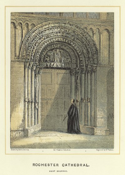 Rochester, catedral, oeste, entrada de Hablot Knight Browne