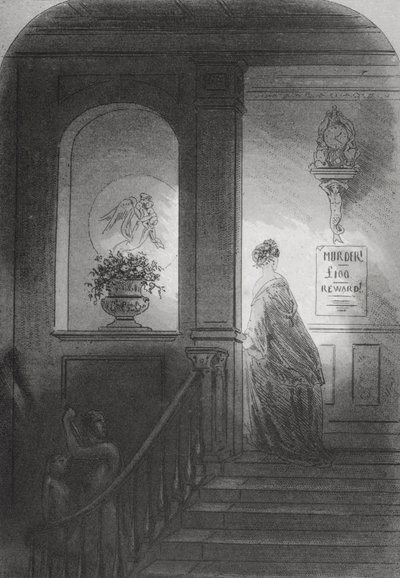 Sombra, ilustração de &39;Bleak House&39; por Charles Dickens (1812-1870) publicou 1853 de Hablot Knight Browne