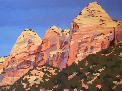 Patriarcas ao fim da tarde, Sião II, c.2025 (óleo sobre masonite) de Hadley Rampton