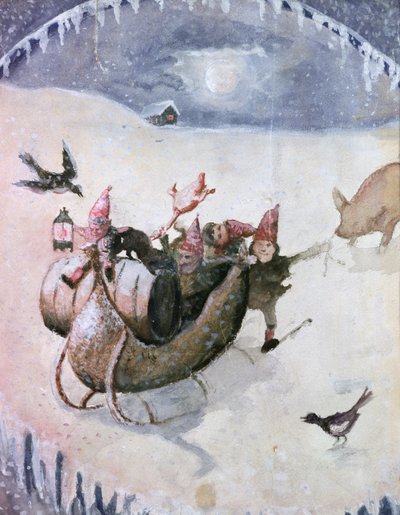 Cena de Natal (aguarela sobre papel) de Halfdan Egedius