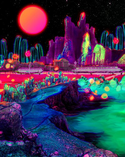 Paisagem surreal e vibrante de Halit Benli