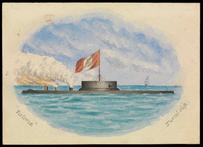 Navio Victoria Turret, c.1865 (aguarela) de Hamilton Williams