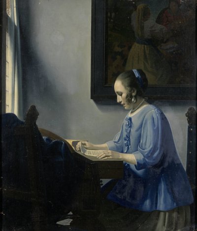 Mulher lendo música mulher lendo uma carta de Han van Meegeren