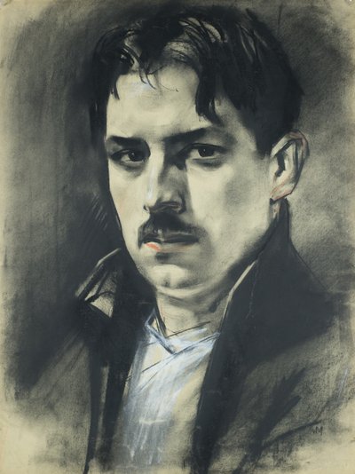 Auto-retrato (pasel com destaques brancos e vermelhos) de Han van Meegeren