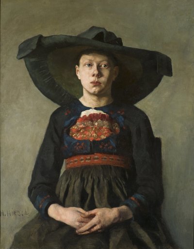 Uma Camponesa Bávara, de Pauli (Hirsch-Pauli), Hanna (1864-1940). Óleo sobre tela de Hanna Pauli