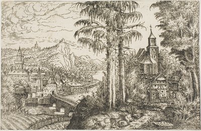 Paisagem com uma igreja de Hanns Lautensack