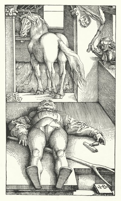 O noivo enfeitiçado (gravura) de Hans (after) Baldung Grien